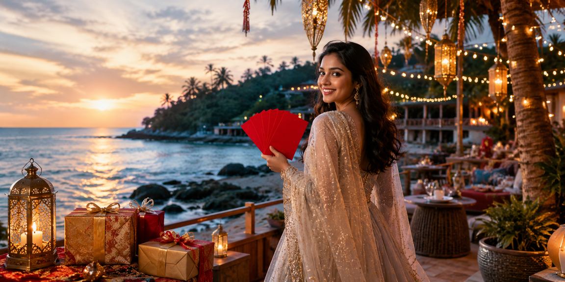 সেন্ট মার্টিনে ঈদ উৎসবে লাল খামে বোনাস উদযাপন করছেন একজন ব্যবহারকারী